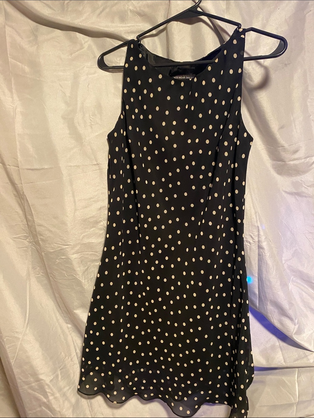Jones Wear Black Dress with White Polka Dots